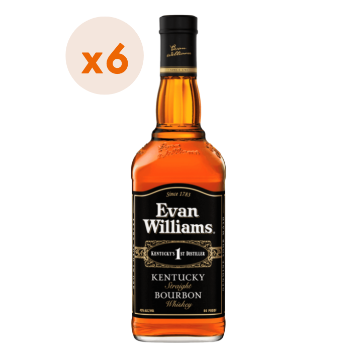 6x Whiskey Bourbon Evan Williams Variedades 750cc