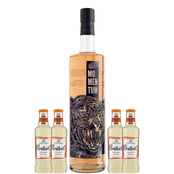 Pack Licor Momentum Flor de Sauco 750cc + 4 Britvic Ginger Beer