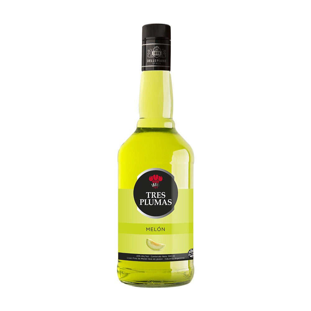 Licor aperitivo de Melón Tres plumas 700cc
